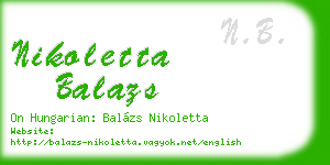 nikoletta balazs business card