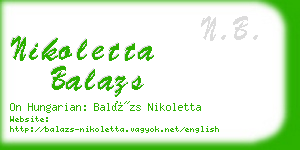 nikoletta balazs business card